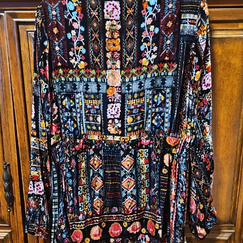 Johnny Was Multicolor Velvet Jacket - Picture 7 of 9